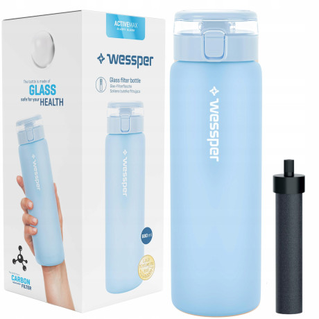Bidon Butelka filtrująca Wessper ActiveMax Clarti 0,68l Niebieska MAT+ 1x Filtr