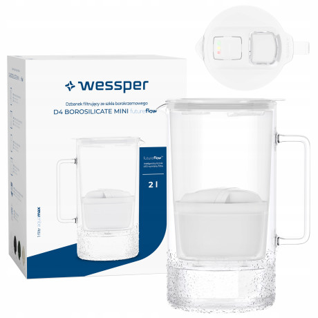 Dzbanek filtrujący szklany Wessper D4 MINI 2 L
