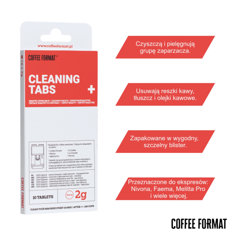 Tabletki do czyszczenia ekspresu Cleaning TABS+ 10x2g Coffee Format
