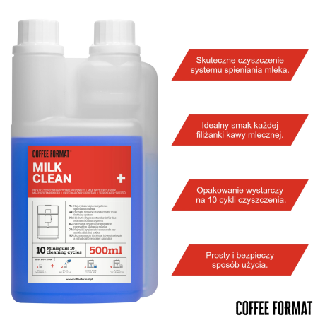 Płyn do czyszczenia spieniacza MILK CLEAN+ 500ml Coffee Format