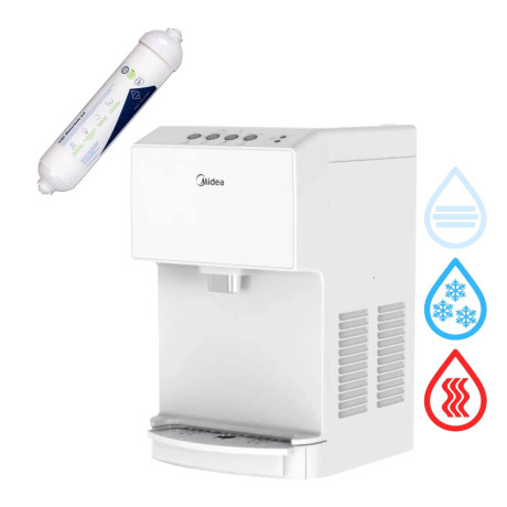 Midea JS1844T WHITE Nablatowy dystrybutor wody z filtrem AQS Watersafe 2.5
