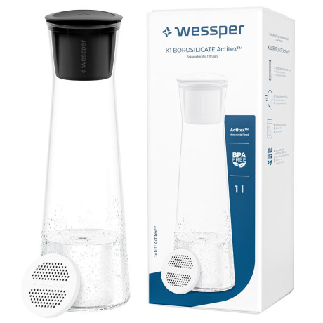 Karafka filtrująca Wessper K1 BOROSILICATE z filtrem Actitex