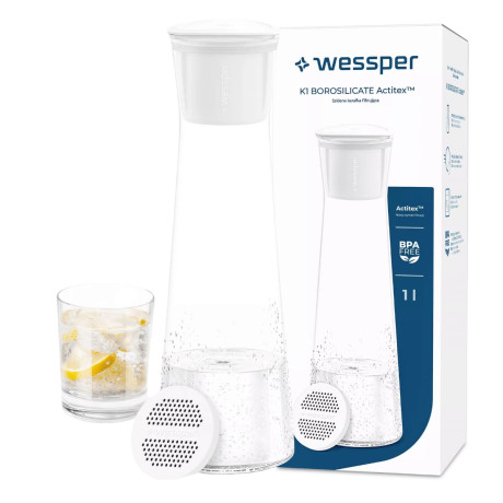 Karafka na wodę filtrująca Wessper z filtrem Actitex disc