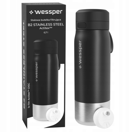 Butelka filtrująca stalowa bidon na wodę z filtrem WESSPER B2 ACTITEX 700ml