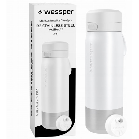 Butelka filtrująca stalowa bidon na wodę z filtrem WESSPER B2 ACTITEX 700ml