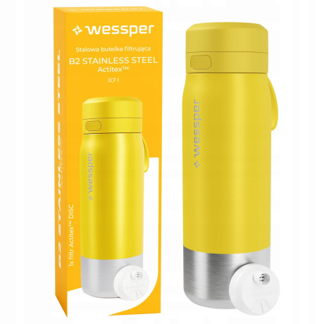 Butelka filtrująca stalowa bidon na wodę z filtrem WESSPER B2 ACTITEX 700ml