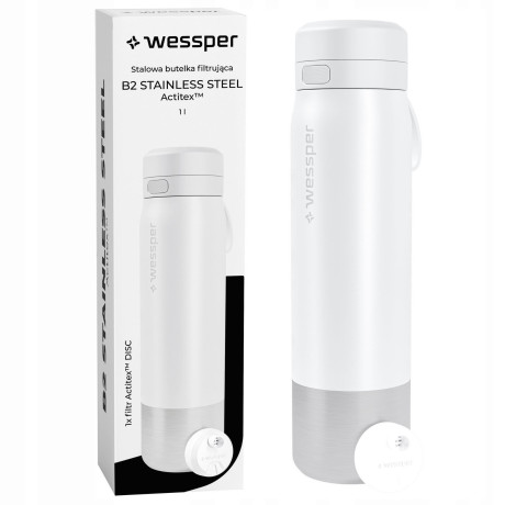 Butelka filtrująca stalowa bidon na wodę z filtrem WESSPER B2 ACTITEX 1l